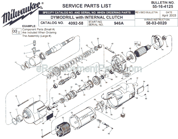 Milwaukee 4092-58 (SER 946A) Electric Drill Page A Diagram