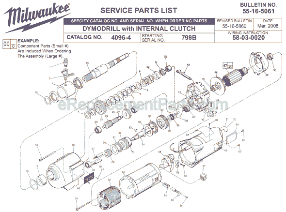 Milwaukee 4096-4 (SER 798B) Electric Drill Page A Diagram