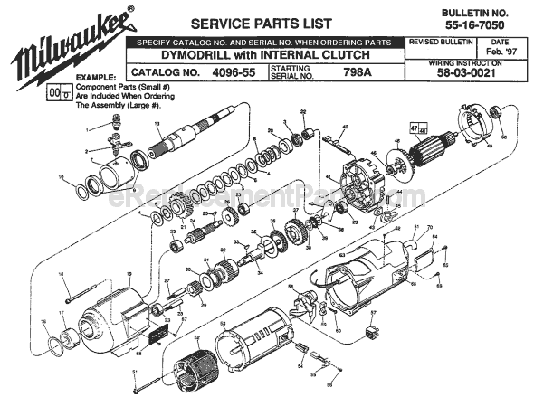 Milwaukee 4096-55 (SER 798A) Electric Drill Page A Diagram