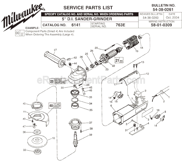 Milwaukee 6141 (SER 763E) 5 Inch DI Sander-Grinder Page A Diagram