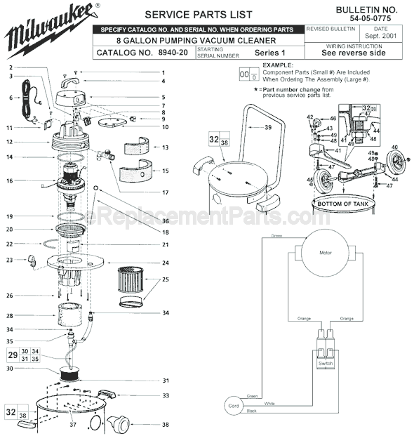 Milwaukee 8940-20 SERIES 1 Vacuum Cleaner Page A Diagram