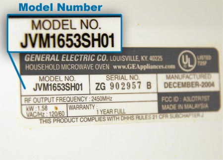 Is a model number needed when ordering a replacement part for a GE refrigerator?