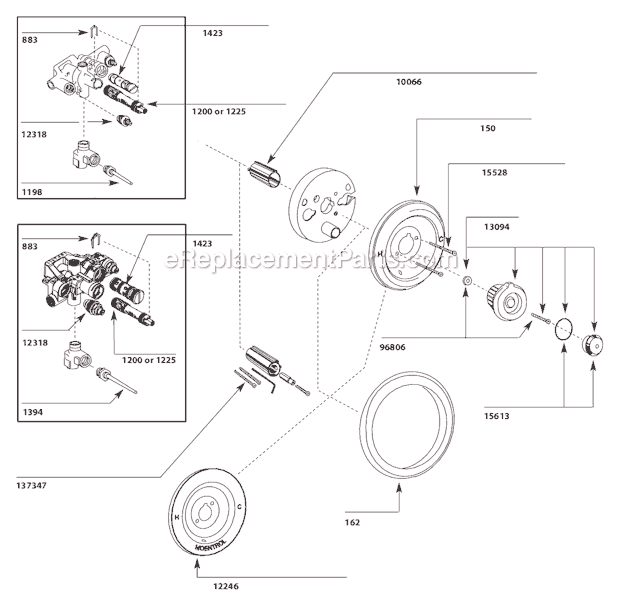 Moen 3270 Tub and Shower Faucet Page A Diagram