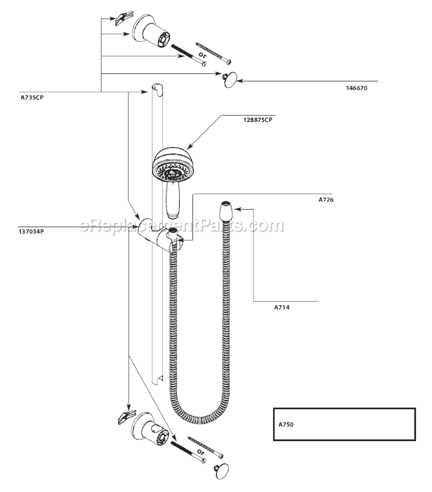 Moen 3867CP Shower Faucet Page A Diagram