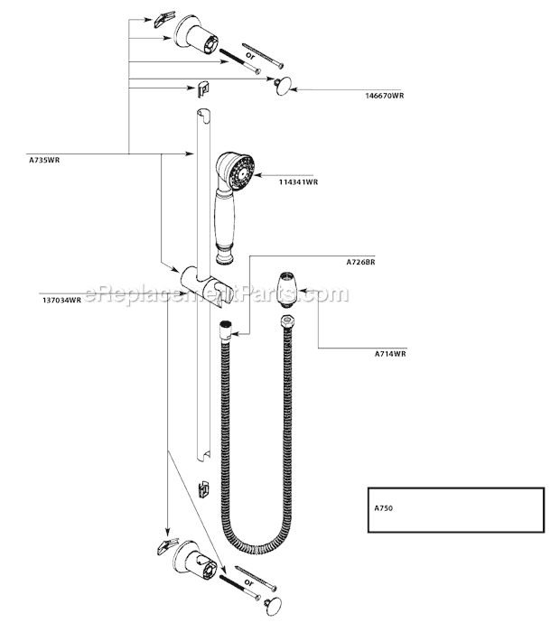 Moen 3869WR Shower Faucet Page A Diagram