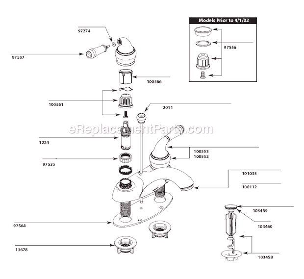 Moen 4551 Bathroom Faucet Page A Diagram