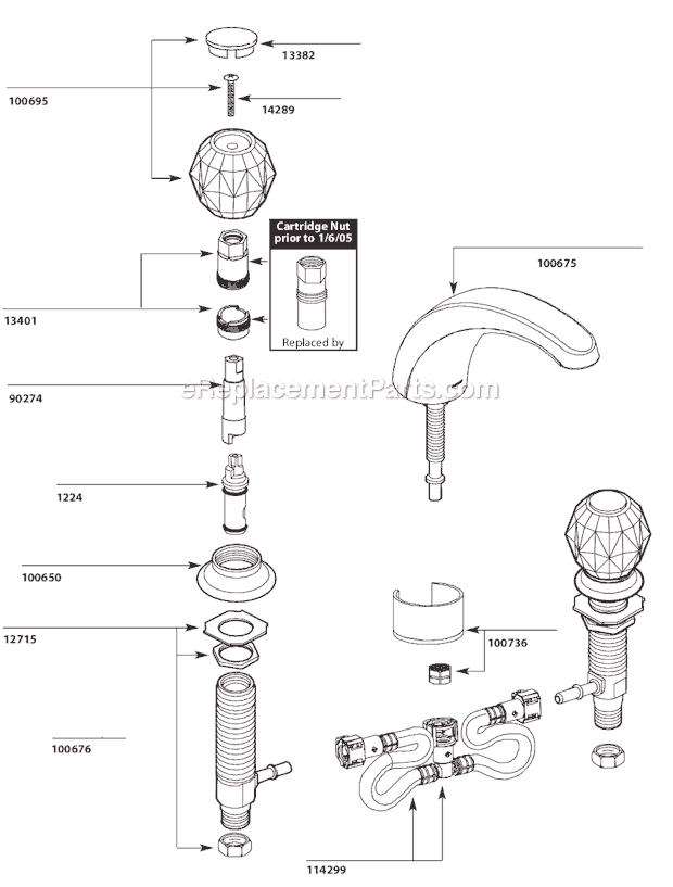 Moen 4902 Tub and Shower Faucet Page A Diagram