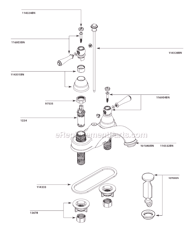 Moen 6101BN Bathroom Faucet Page A Diagram
