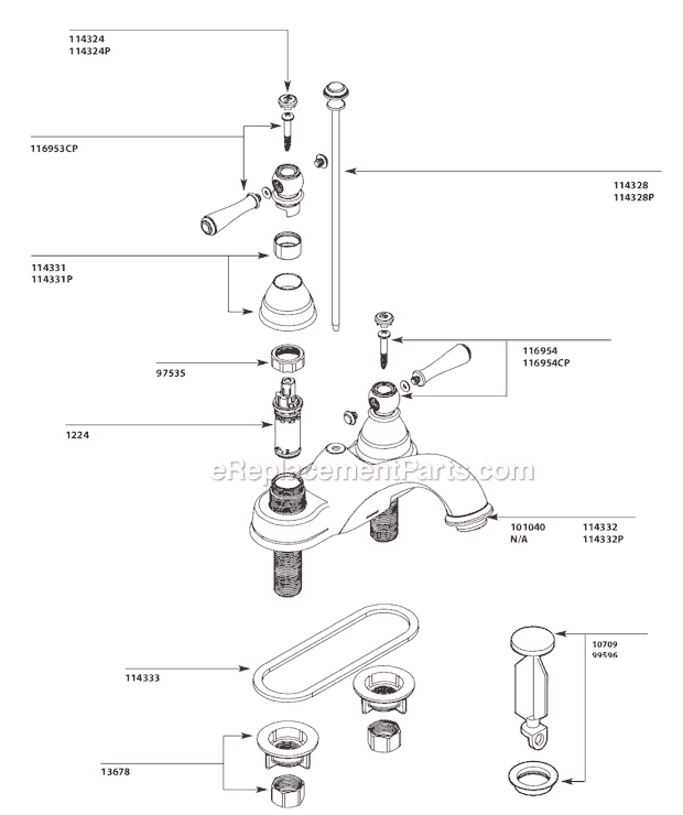 Moen 6101CP Bathroom Faucet Page A Diagram