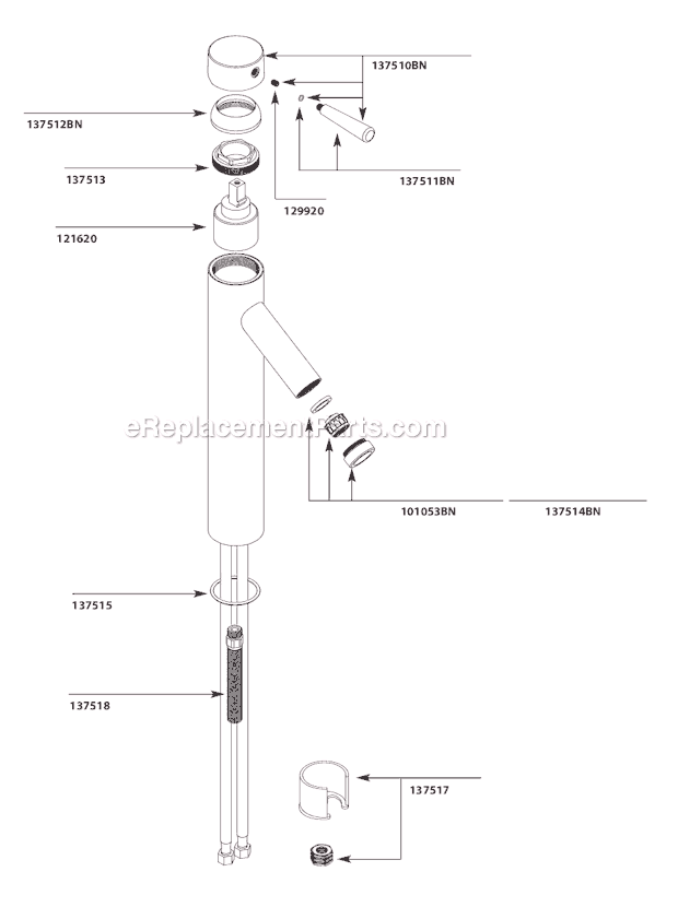 Moen 6111BN (9-09 - 10-10) Bathroom Faucet Page A Diagram