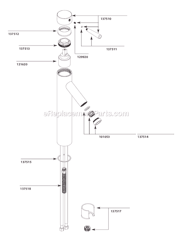 Moen 6111 (9-09 - 10-10) Bathroom Faucet Page A Diagram