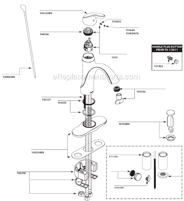 Moen 6400BN Bathroom Faucet Page A Diagram