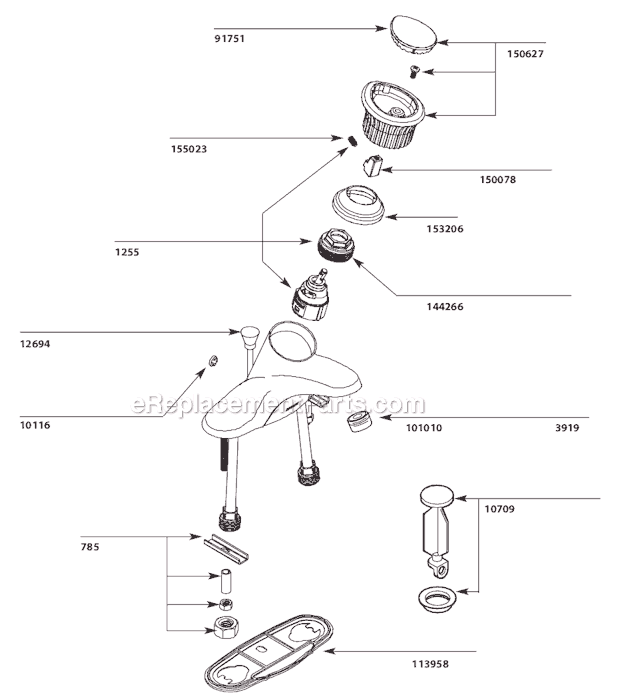 Moen 64620 (After 10-10) Bathroom Faucet Page A Diagram