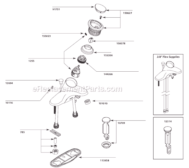 Moen 64625 (After 10-10) Bathroom Faucet Page A Diagram