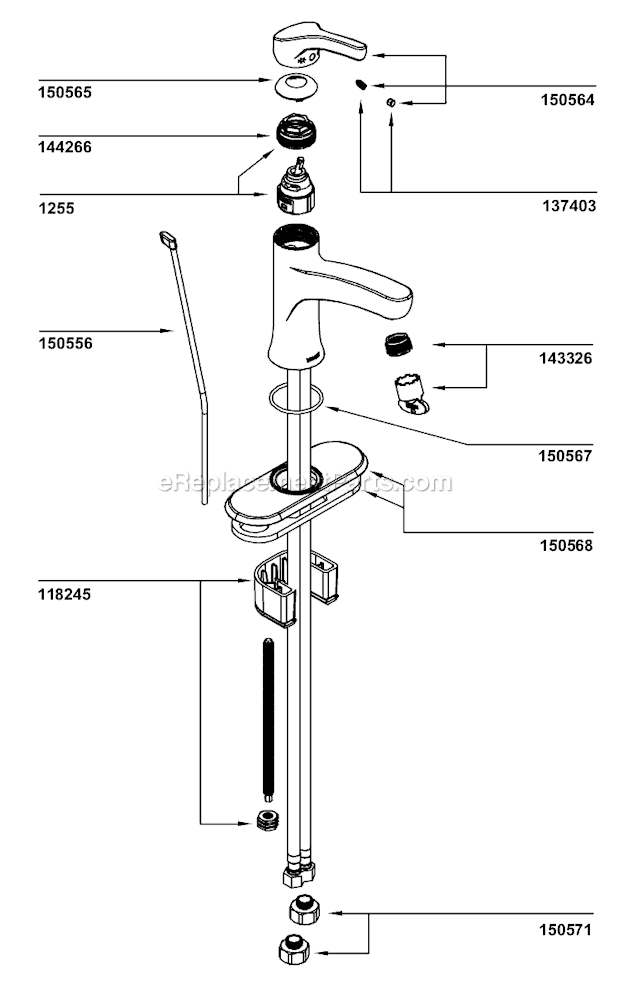 Moen 64733 Bathroom Faucet Page A Diagram