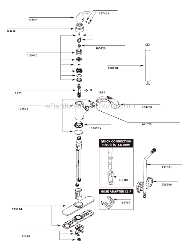 Moen 67315C (After 10-10) Kitchen Sink Faucet Page A Diagram