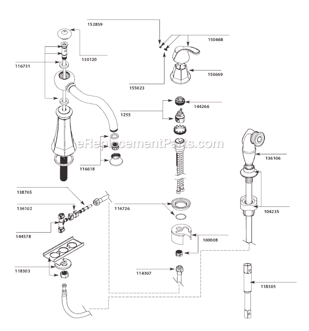 Moen 7065 (After 9-10) Kitchen Sink Faucet Page A Diagram