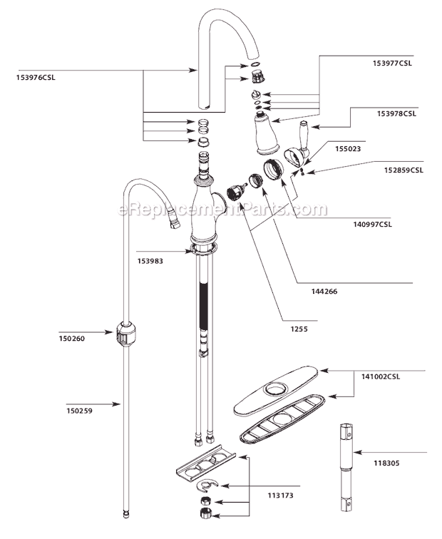 Moen 7185CSL Kitchen Sink Faucet Page A Diagram