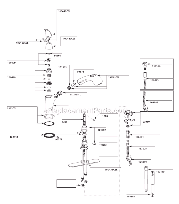 Moen 7560CSL (3-10 to 1-11) Kitchen Sink Faucet Page A Diagram