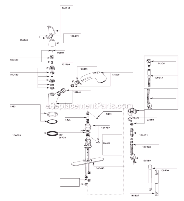 Moen 7560C (3-10 to 1-11) Kitchen Sink Faucet Page A Diagram