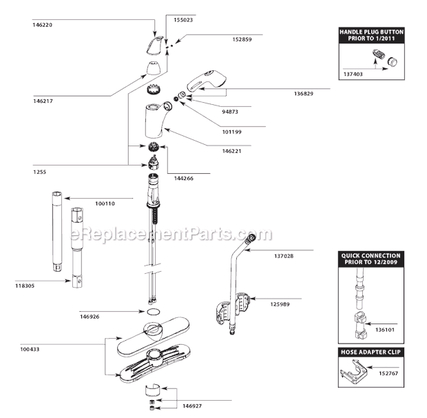 Moen 7560C (After 1-11) Kitchen Sink Faucet Page A Diagram