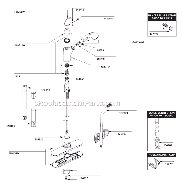Moen 7560W (After 1-11) Kitchen Sink Faucet Page A Diagram