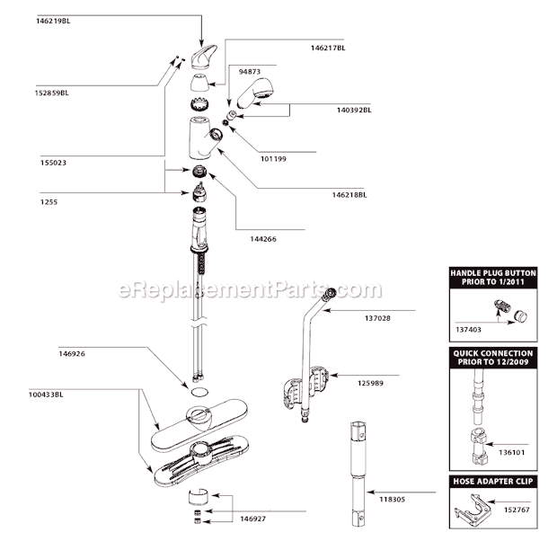 Moen 7570BL (After 10-10) Kitchen Sink Faucet Page A Diagram