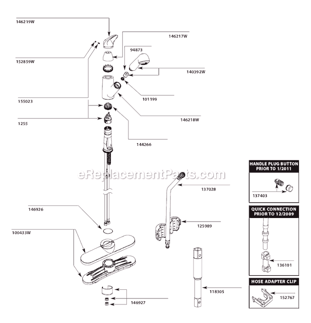 Moen 7570W (After 10-10) Kitchen Sink Faucet Page A Diagram