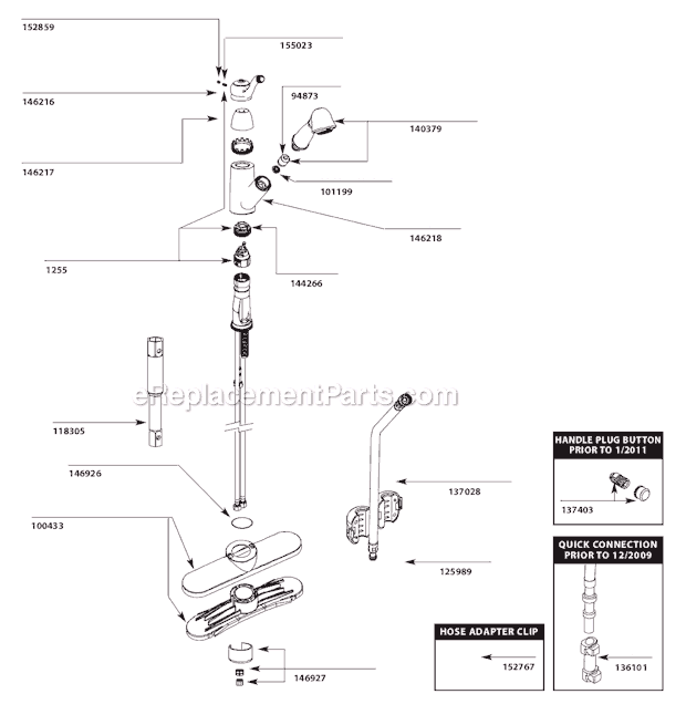 Moen 7575C (After 10-10) Kitchen Sink Faucet Page A Diagram
