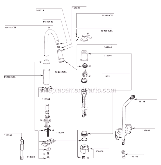 Moen 7590CSL (After 9-10) Kitchen Sink Faucet Page A Diagram