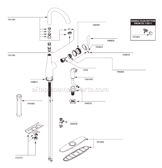 Moen 7790 Kitchen Sink Faucet Page A Diagram