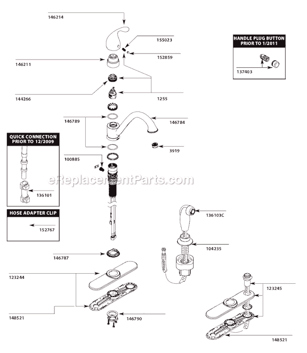 Moen 7835 (After 10-10) Kitchen Sink Faucet Page A Diagram