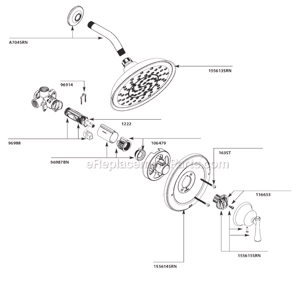 Moen 82968SRN Tub and Shower Faucet Page A Diagram