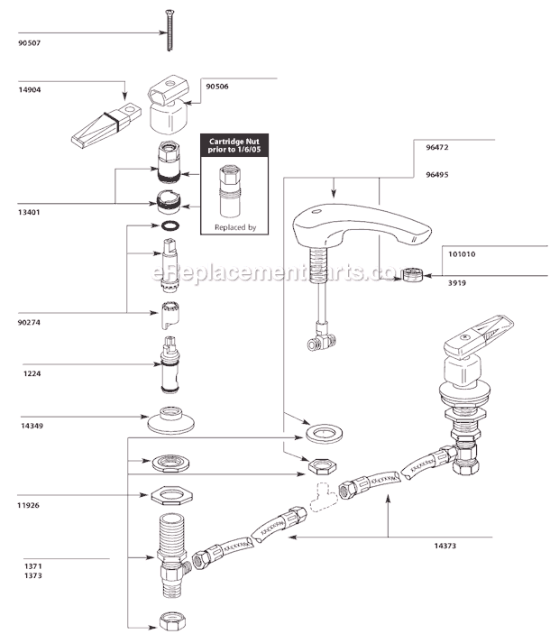Moen 8922 (11-08 - 4-11) Bathroom Faucet Page A Diagram