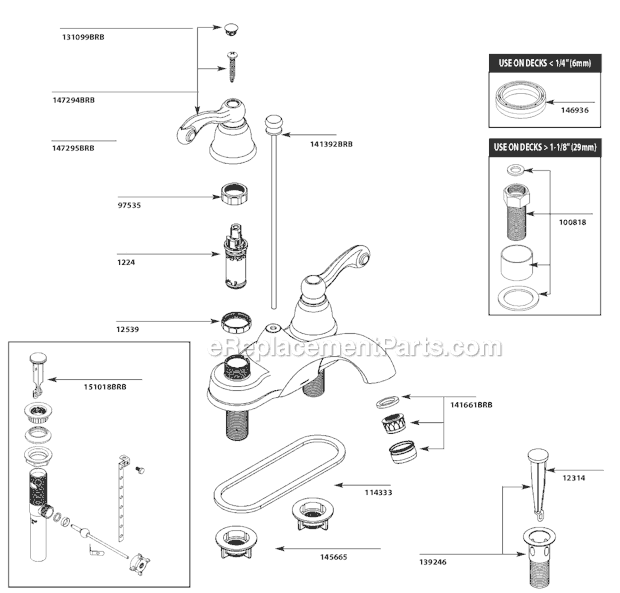 Moen CA84002BRB Bathroom Faucet Page A Diagram