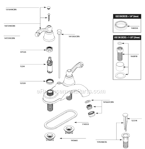 Moen CA84002CBN Bathroom Faucet Page A Diagram