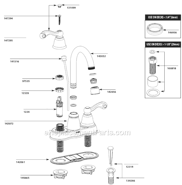 Moen CA84003 Bathroom Faucet Page A Diagram
