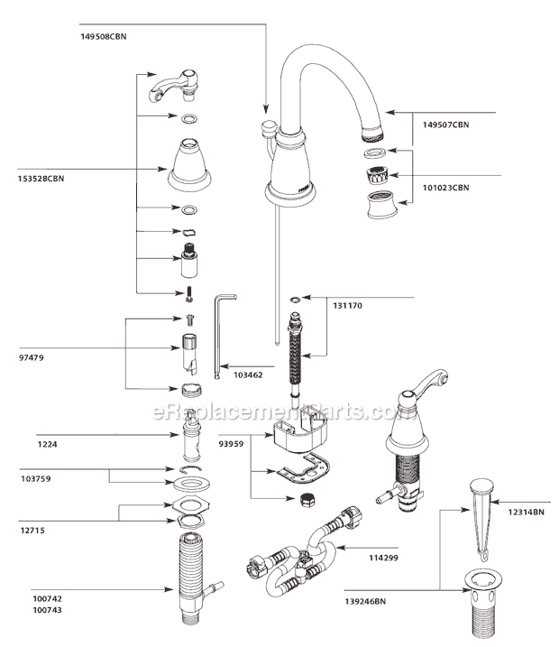Moen CA84004CBN Bathroom Faucet Page A Diagram