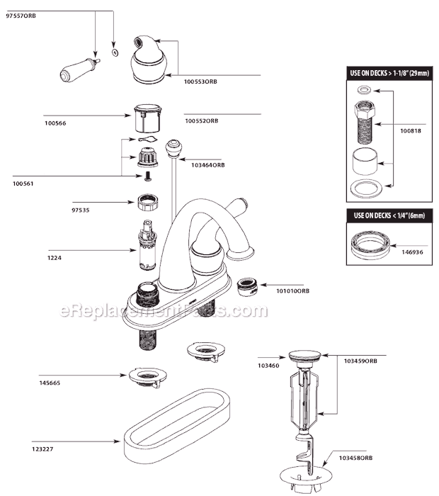 Moen CA84437ORB Bathroom Faucet Page A Diagram