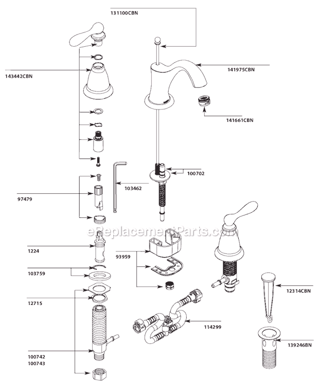Moen CA84440CBN Bathroom Faucet Page A Diagram