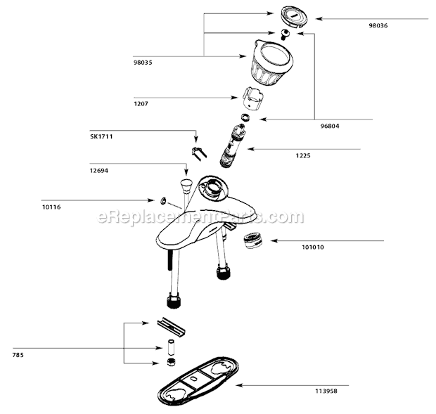 Moen CA84502 Bathroom Faucet Page A Diagram