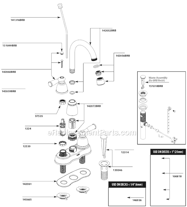 Moen CA84913BRB Bathroom Faucet Page A Diagram