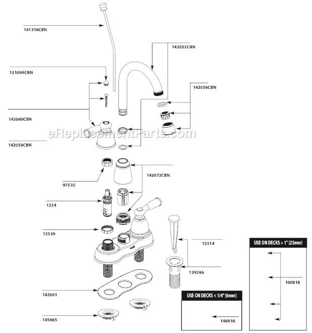 Moen CA84913CBN Bathroom Faucet Page A Diagram