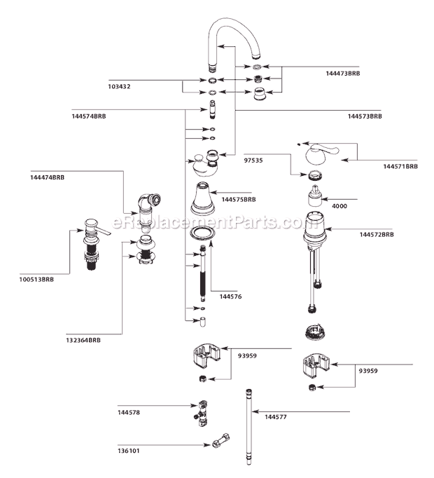 Moen CA87002BRB Kitchen Sink Faucet Page A Diagram