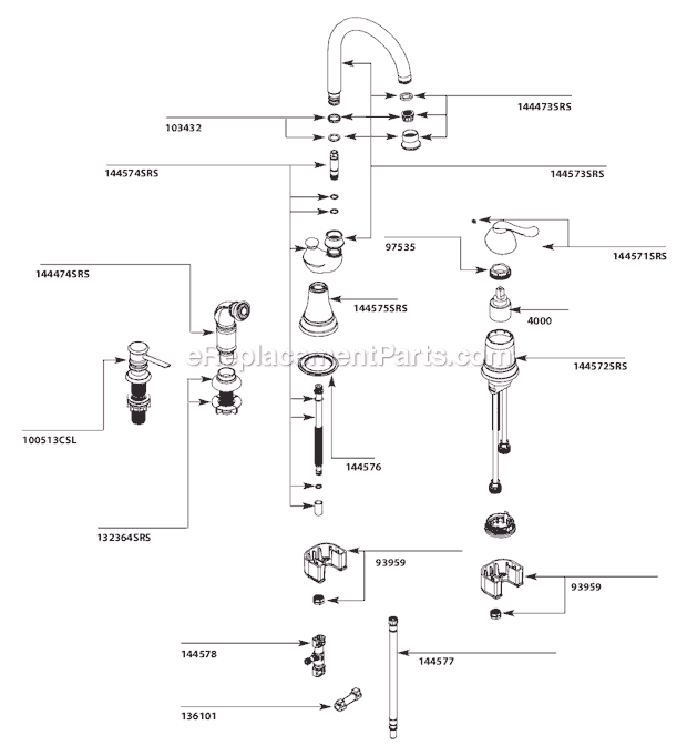 Moen CA87002SRS Kitchen Sink Faucet Page A Diagram