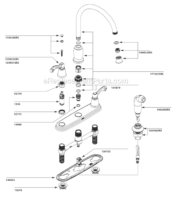 Moen CA87004SRS Kitchen Sink Faucet Page A Diagram