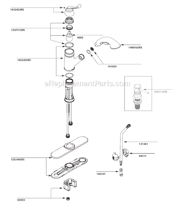 Moen CA87007SRS Kitchen Sink Faucet Page A Diagram