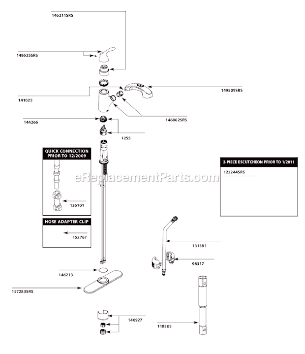Moen CA87010SRS Kitchen Sink Faucet Page A Diagram