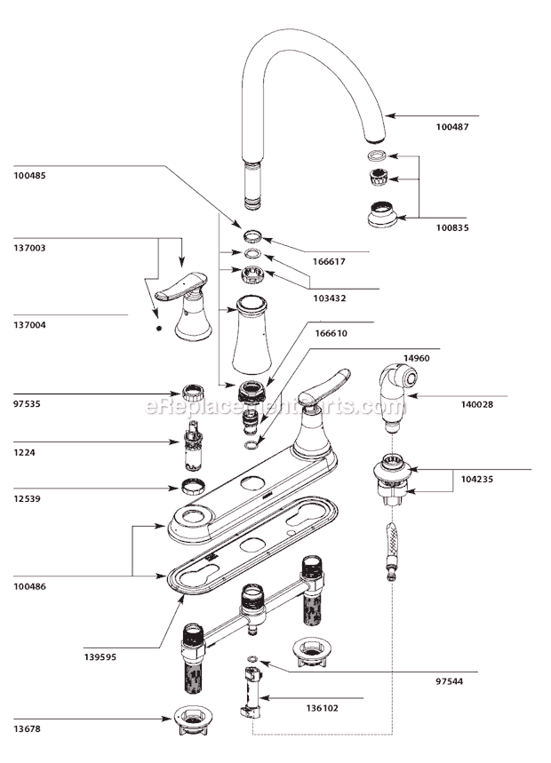 Moen CA87015 Kitchen Sink Faucet Page A Diagram