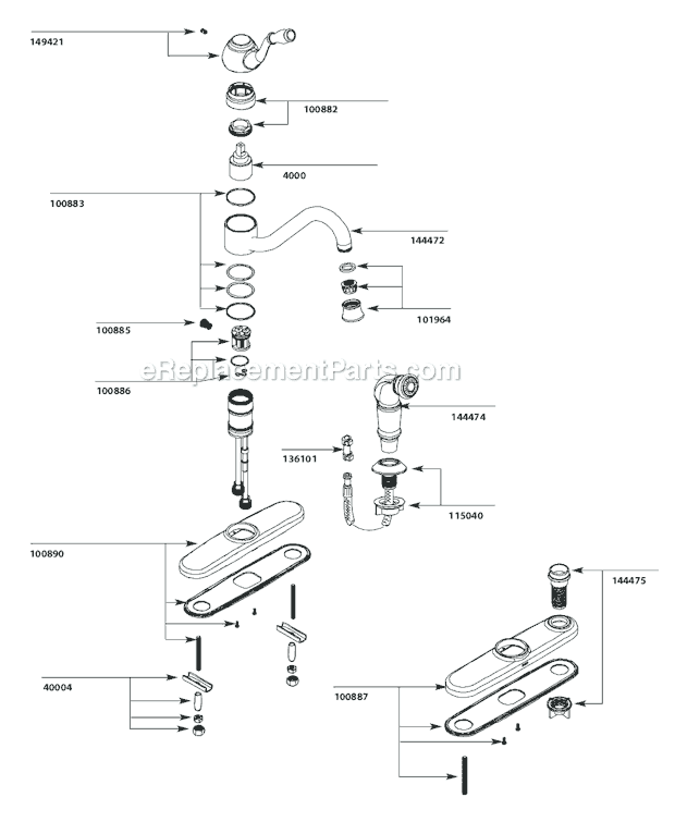 Moen CA87019 Kitchen Sink Faucet Page A Diagram